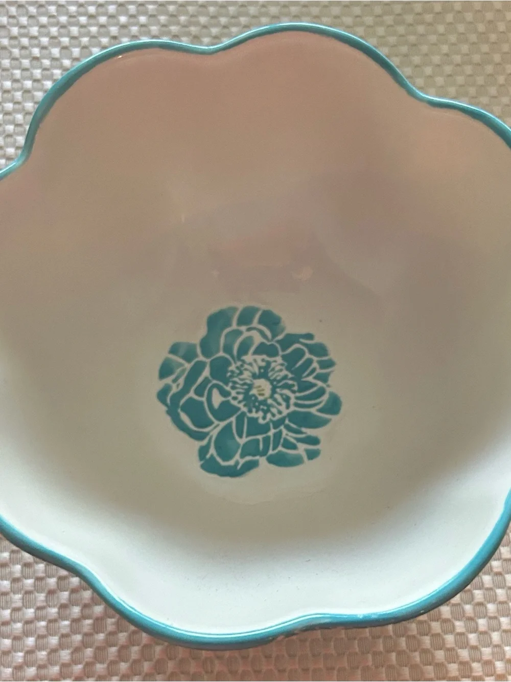 Small Artistic Accent Flower Embossed Pedestal Base Bowl
